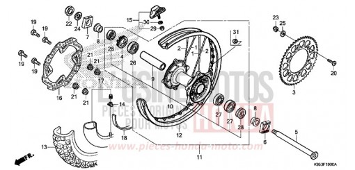 ROUE ARRIERE CRF250RK de 2019